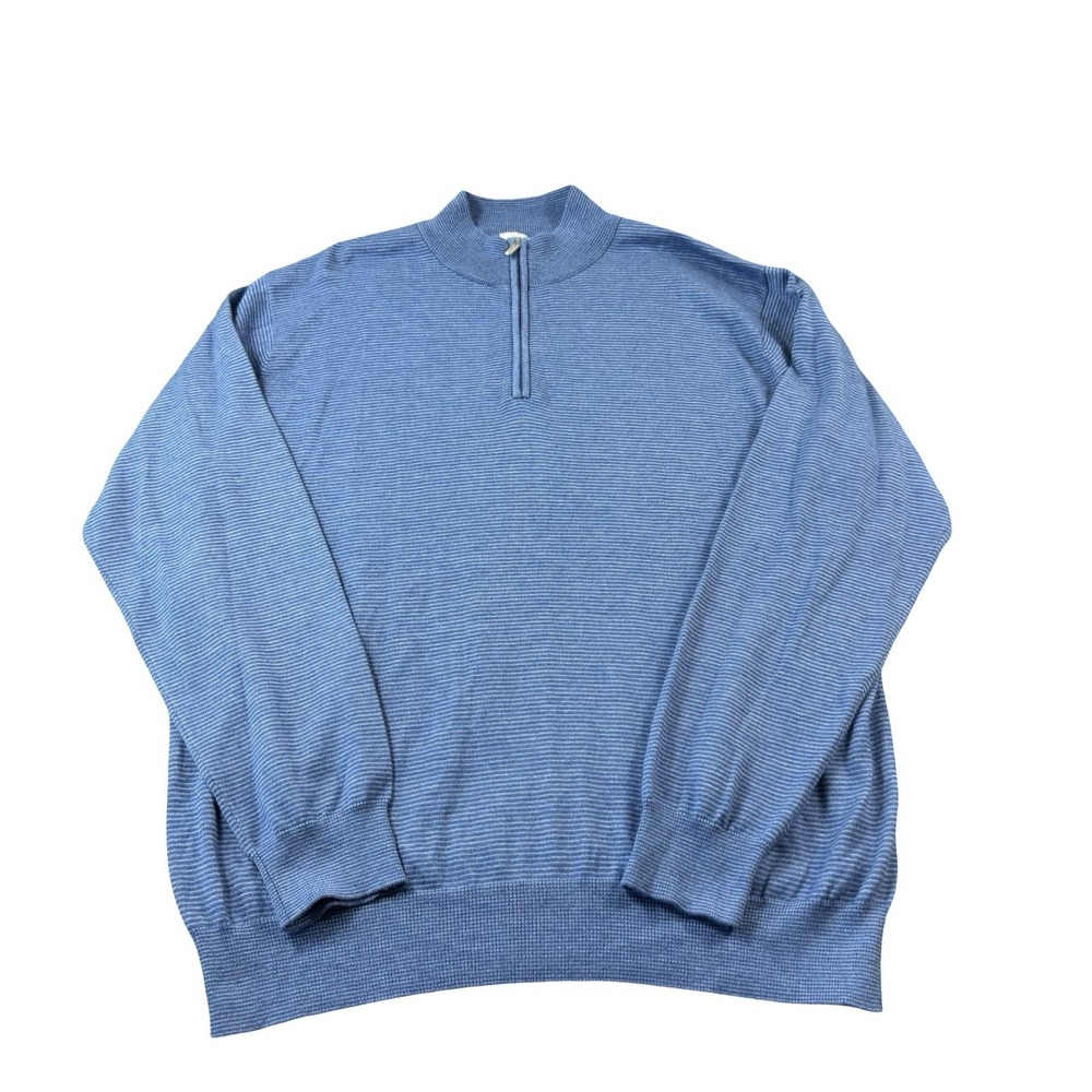 Peter Millar Blue Polyester Merino Wool Half Zip Performance Golf Sweater XL